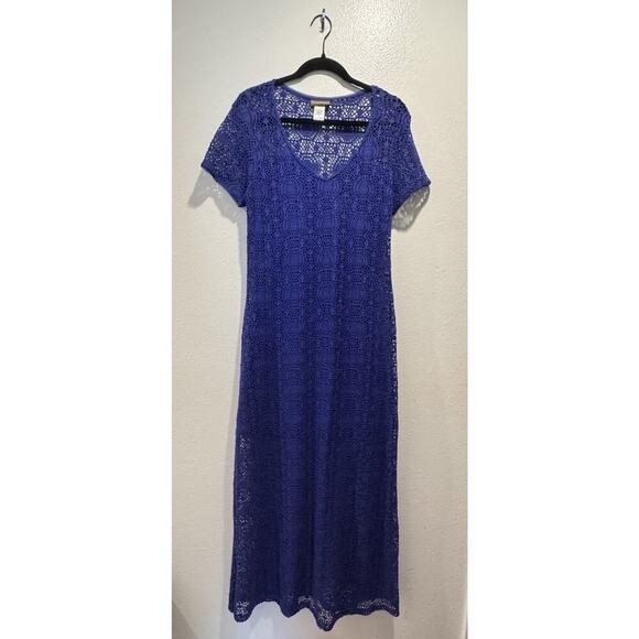 Tommy Bahama Crochet Maxi Dress Women’s Size Medium Resort Wear Swim Cover Up - Picture 1 of 6